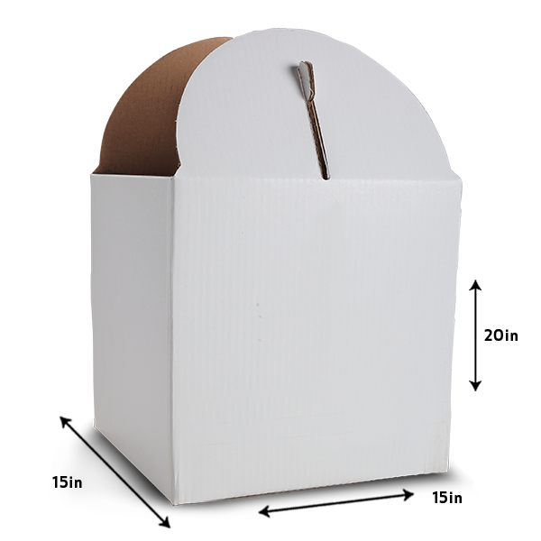 Get online pure white tiered cake box with 15 base now from schmancy