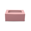 Rectangle Bakery Box for 2 Cupcake, Tea Cake, Plum Cake - 7x4x3" - Pink